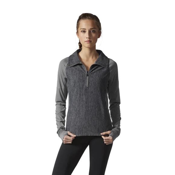 Adidas Workout Jacket Womens S Small Half Zip Baseline Performance Thumbholes - Picture 1 of 16
